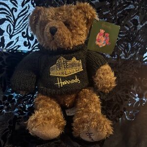 Vintage Harrods Plush Bear with Dark Green Sweater
